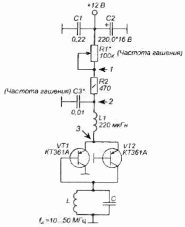 Схема электрическая принципиальная сверхрегенеративного детектора
